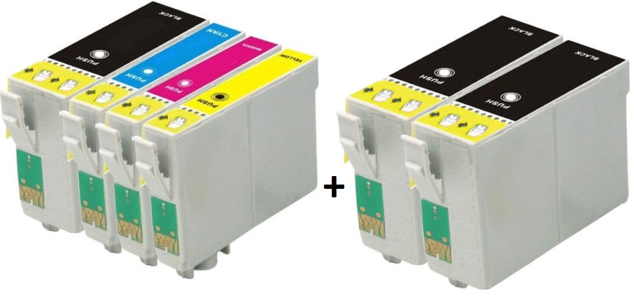 Compatible Epson 27XL a Set of 4 Ink Cartridges High Capacity T2711/T2712/T2713/T2714 + 2 EXTRA BLACK